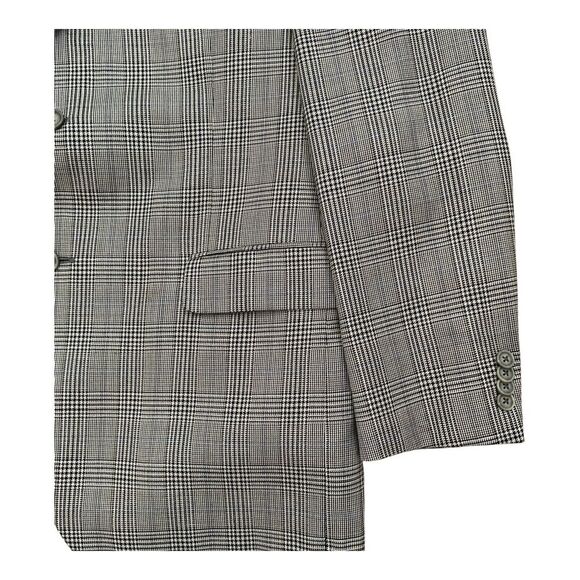 HART SCHAFFNER MARX Mens Gray Plaid Sport Coat Suit Jacket Blazer 43 R - Picture 7 of 16